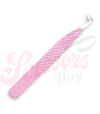 Nano Fiber Tip Private Label Eyelash Extension Tweezers 90 Degree Angle Tip Diamond Grip Handle Tweezers Manufacturers