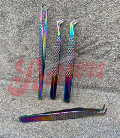 Rainbow Multi Color Eyelash Tweezers Manufacturers