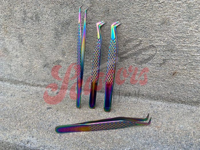 Rainbow Multi Color Eyelash Tweezers Manufacturers