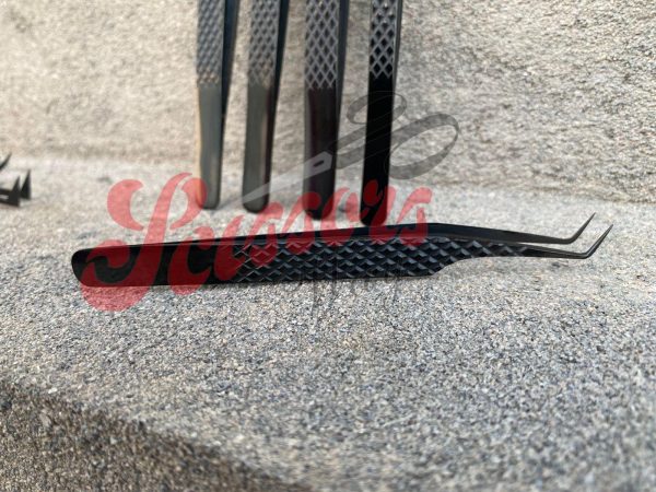 Eyelash Tweezers Bulk Quantity Best Volume Lash Tweezers Manufacturer in Pakistan Plasma Black Color