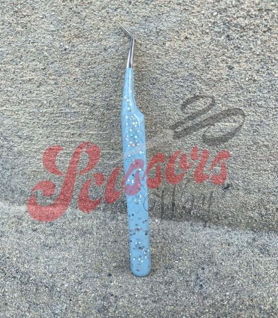 Sky Blue Gel Glitter Eyelash Tweezers finer Grip
