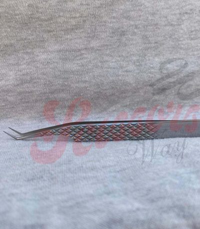 45 Degree Eyelash Tweezers Diamond Grip Handle Manufacturers