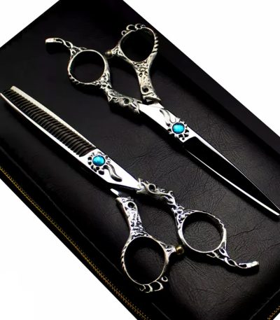 Blue Crystal Professional 6 440c Hairdressing Scissors Set