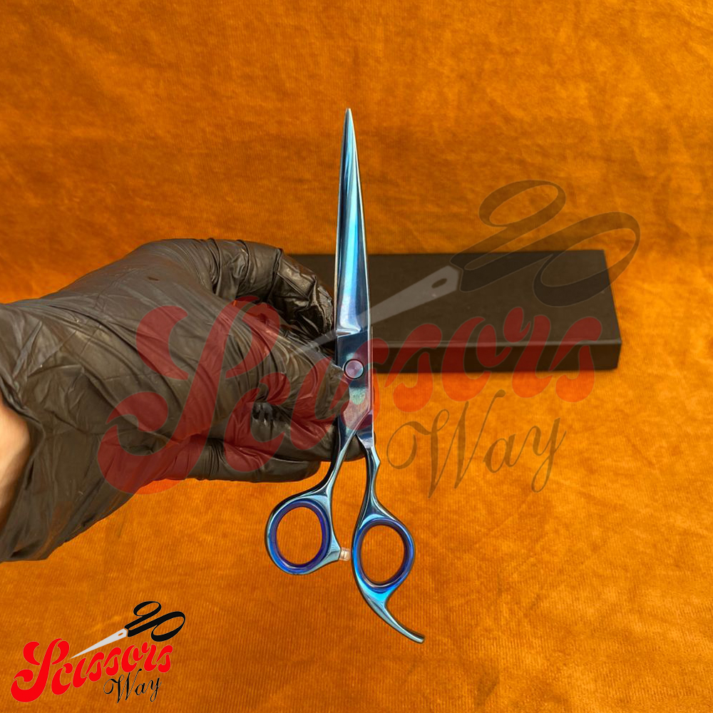 Left Handed Pet Grooming Scissors 440c Plasma Blue 1