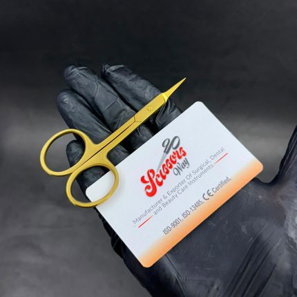 Plasma Gold Arrow Point Cuticle Scissors Curved 9 CM Manufacturer And Supplier Sialkot Pakistan